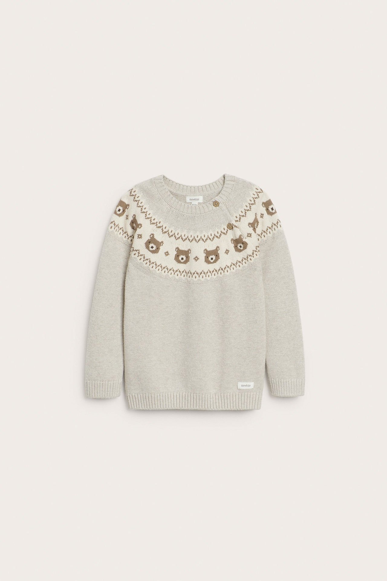 Kids beige knitted  teddy bear jumper