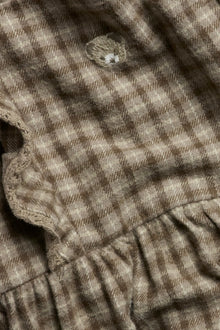 Baby brown checked pinafore