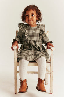 Baby brown checked pinafore