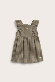Baby brown checked pinafore