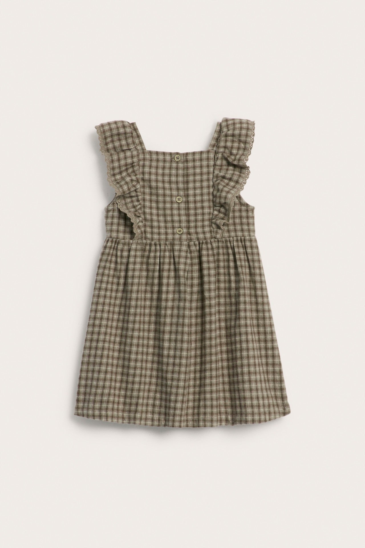 Baby brown checked pinafore