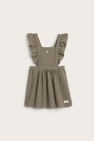 Kids´ brown checked pinafore