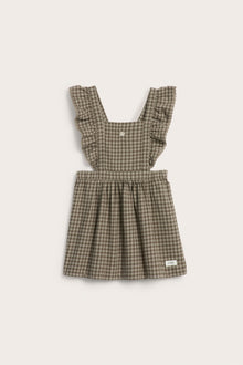 Kids´ brown checked pinafore