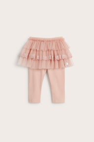 Baby pink leggings with skirt