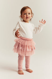 Baby pink leggings with skirt