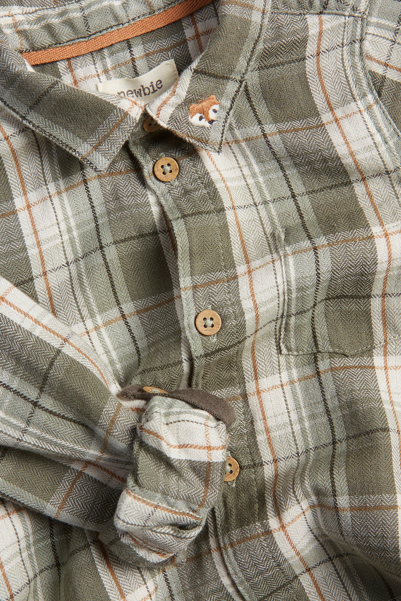 Baby green checked shirt bodysuit