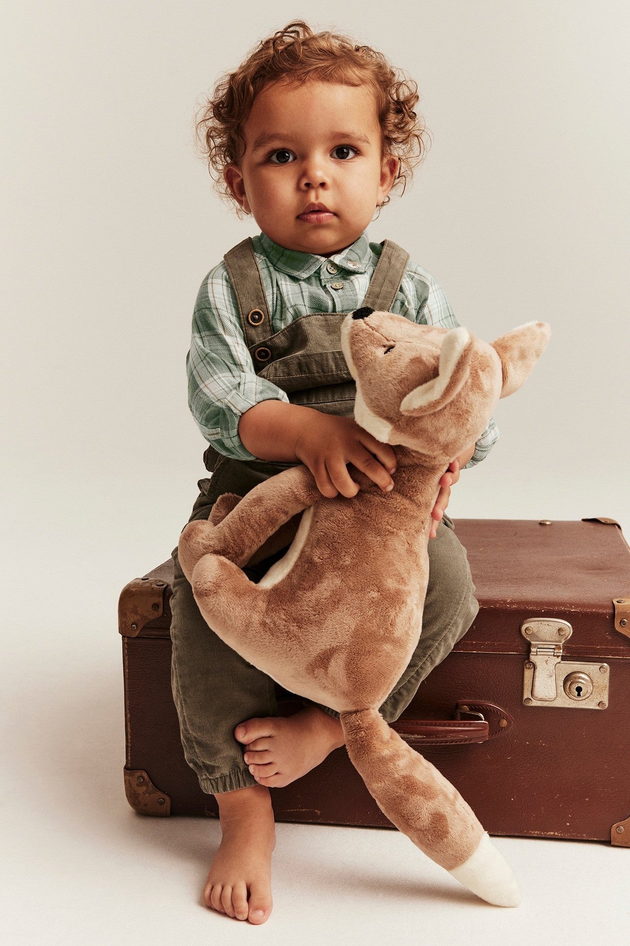 Baby green checked shirt bodysuit