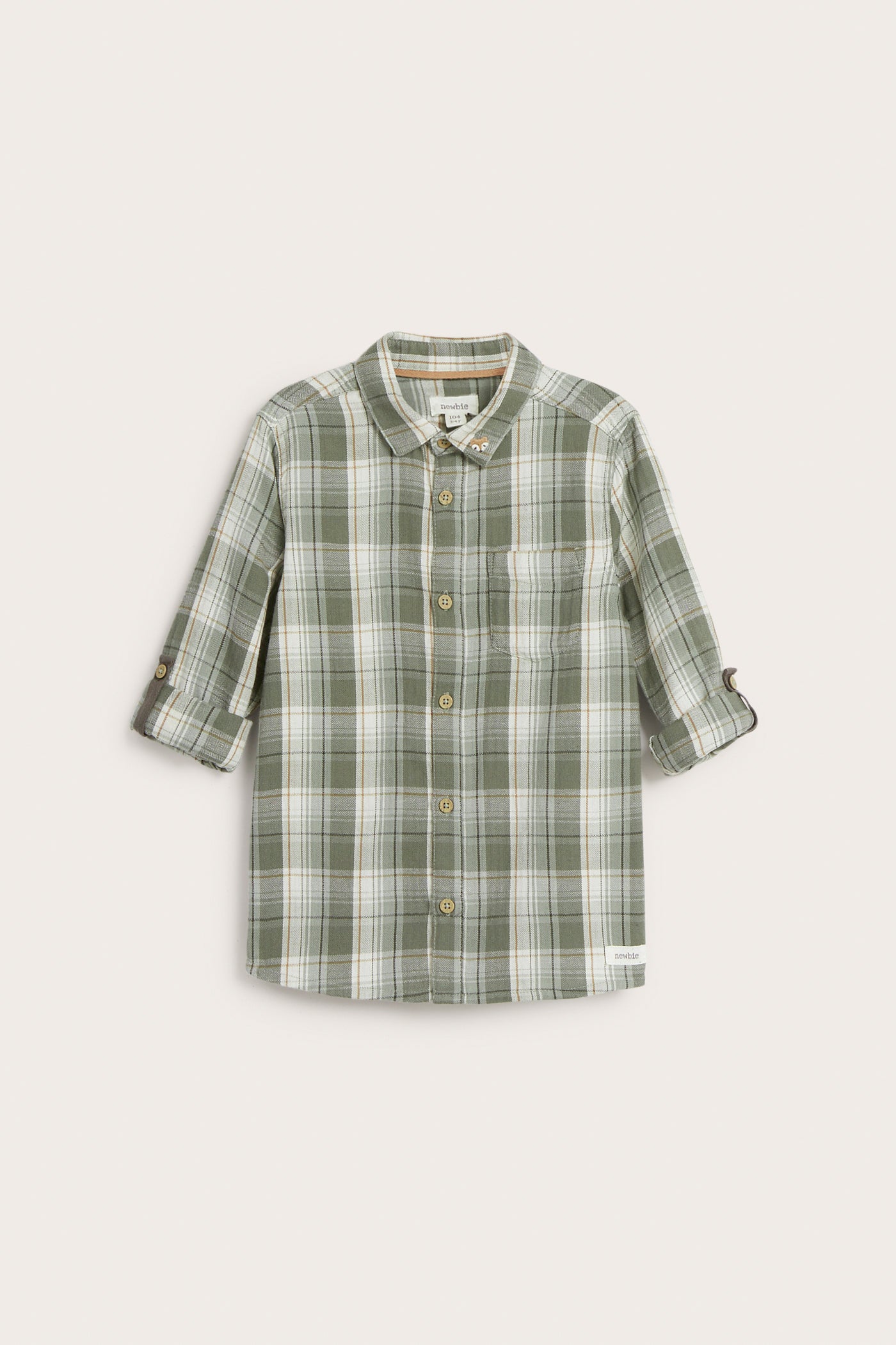 Kids green checked shirt
