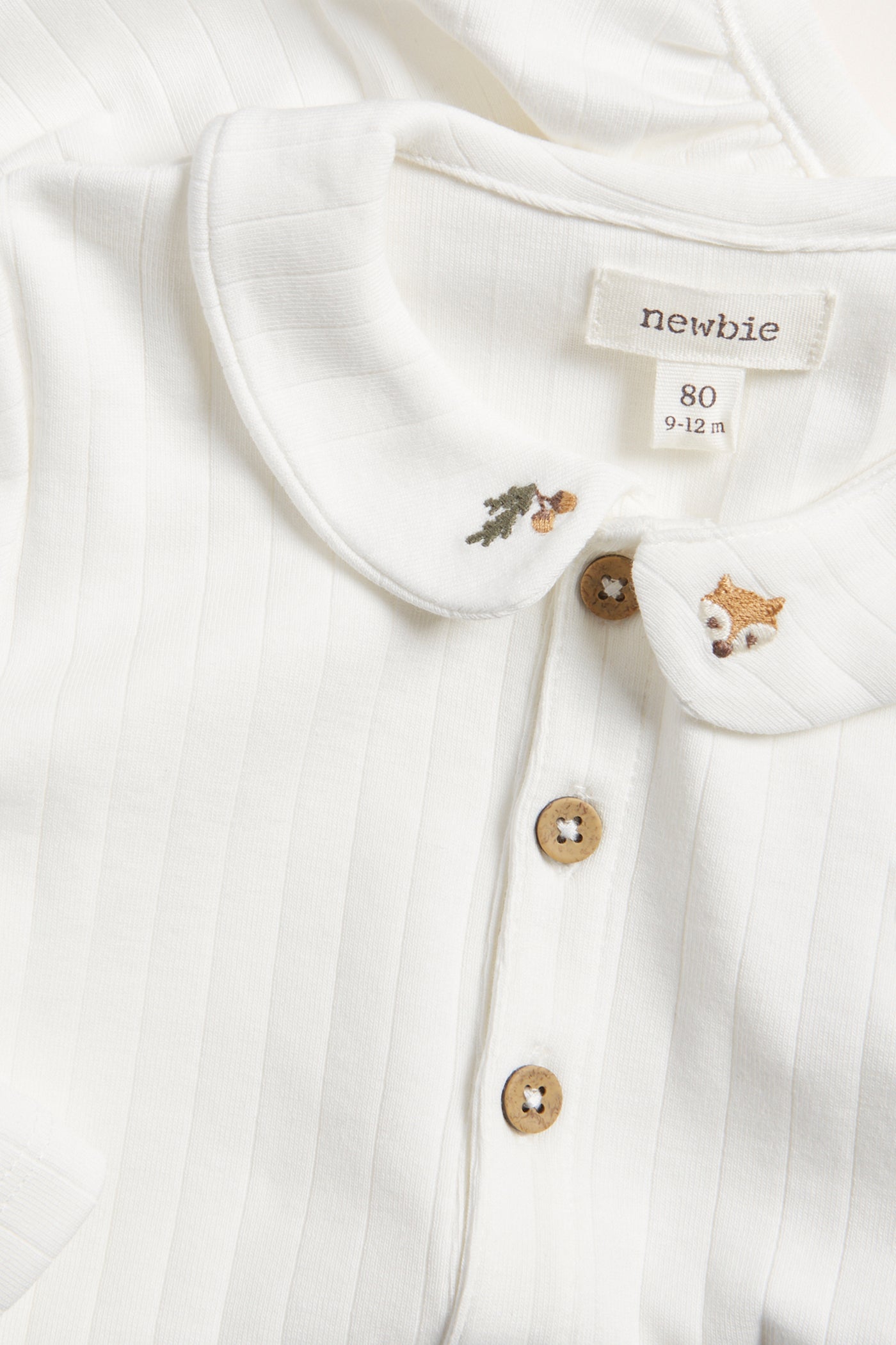 Baby white bodysuit with collar