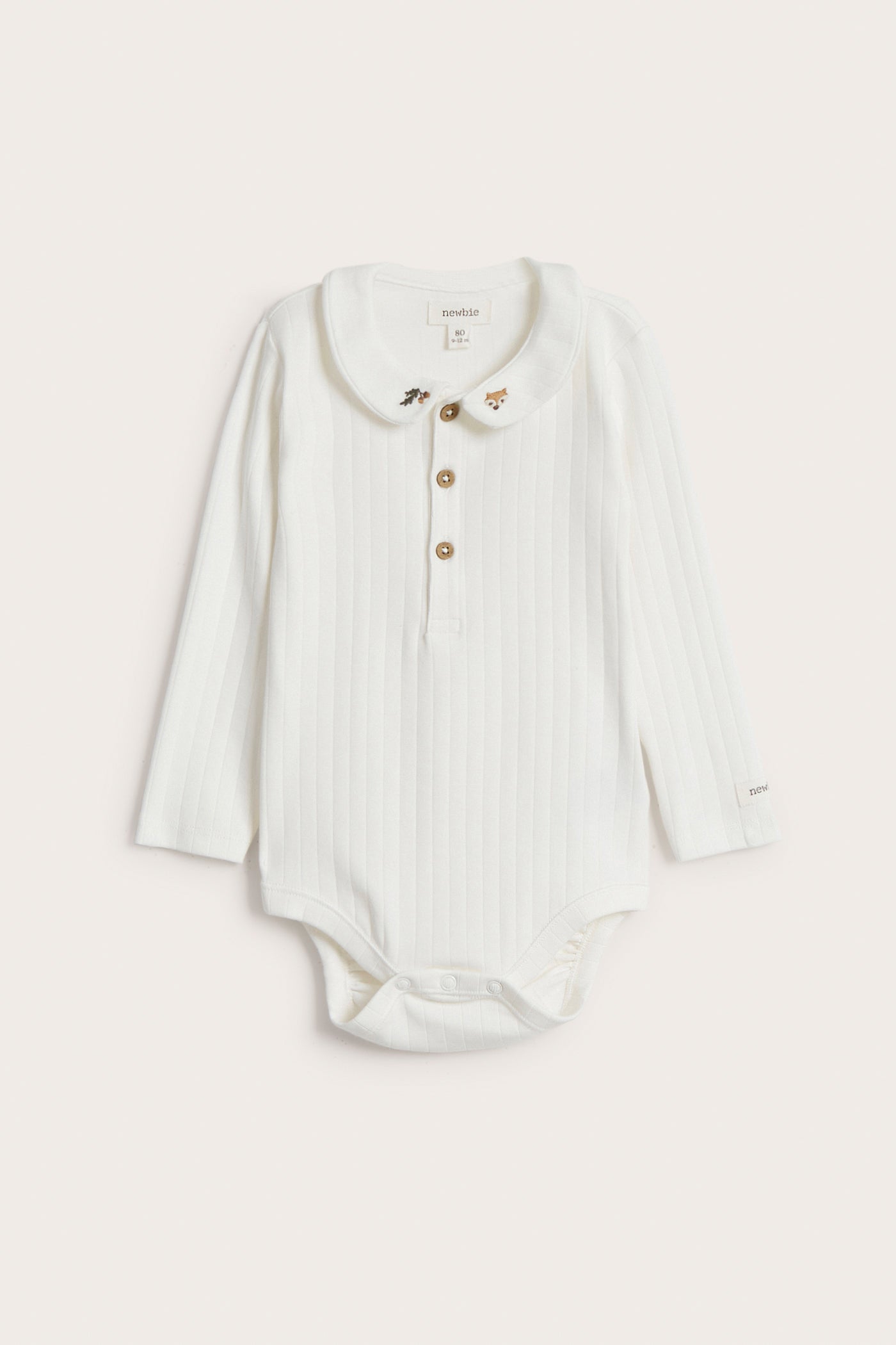 Baby white bodysuit with collar