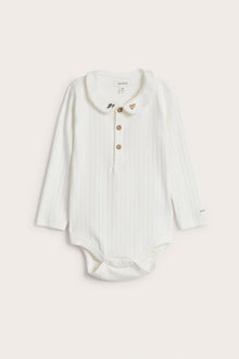 Baby white bodysuit with collar