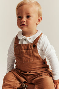 Baby white bodysuit with collar