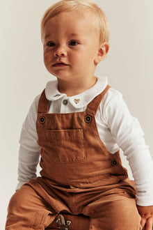 Baby white bodysuit with collar