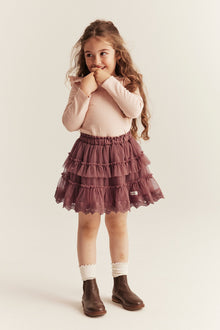 Baby & kids' pink mesh skirt with frills