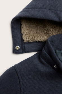 Kids' blue coat with detachable hood