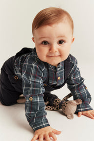 Baby blue woven grandad shirt
