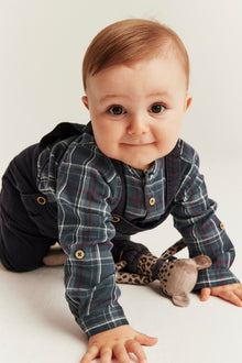 Baby blue woven grandad shirt