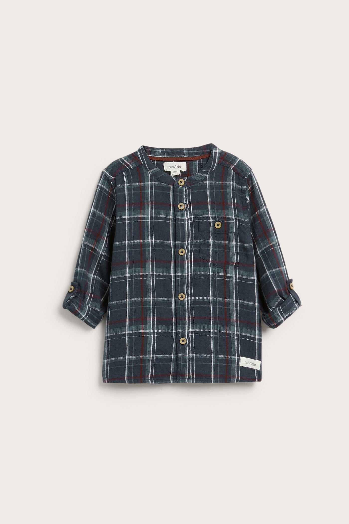 Baby blue woven grandad shirt