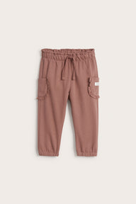 Baby pink joggers with laced pockets