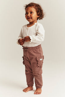 Baby pink joggers with laced pockets