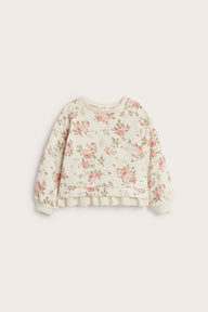 Kids' beige floral sweatshirt