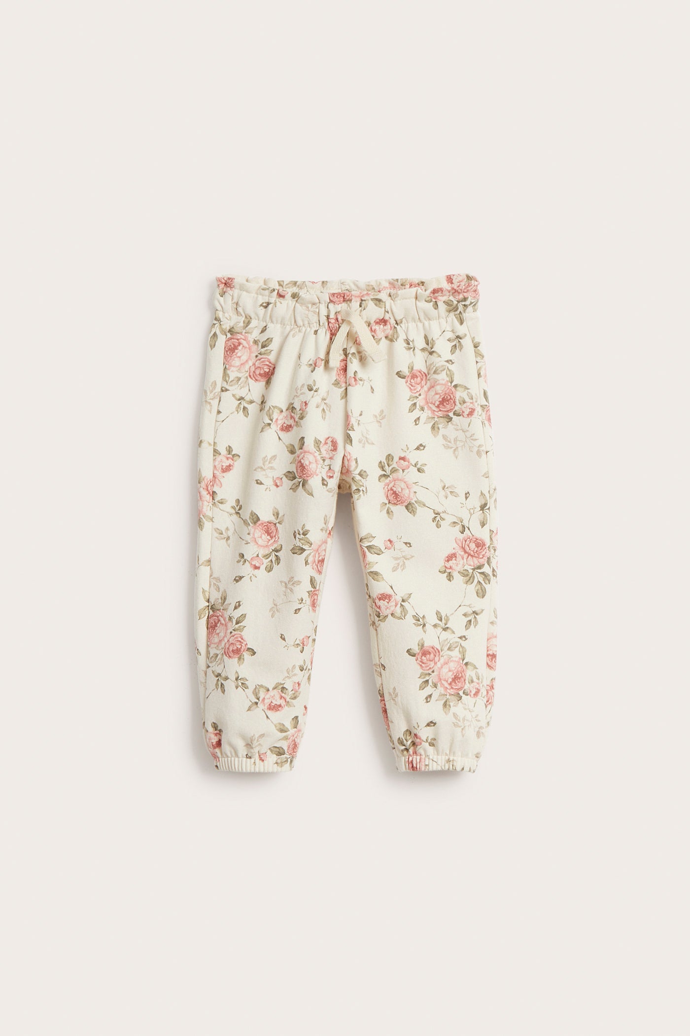 Baby beige floral joggers