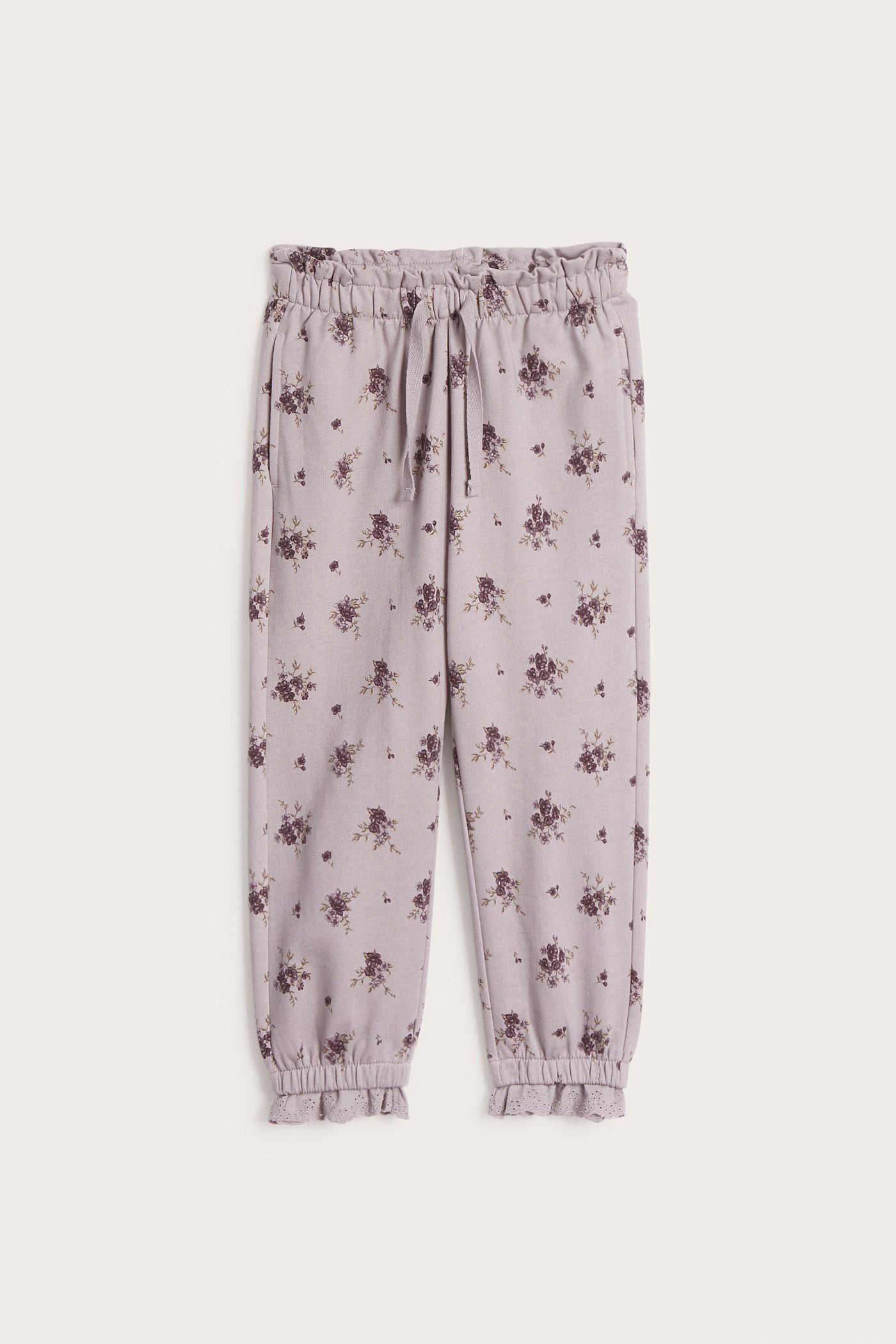 Kids' lilac floral jogger trousers