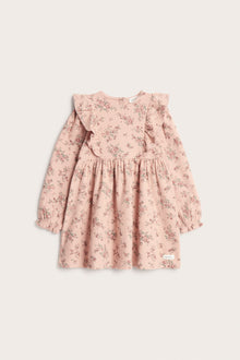 Kids' pink floral dress with frills