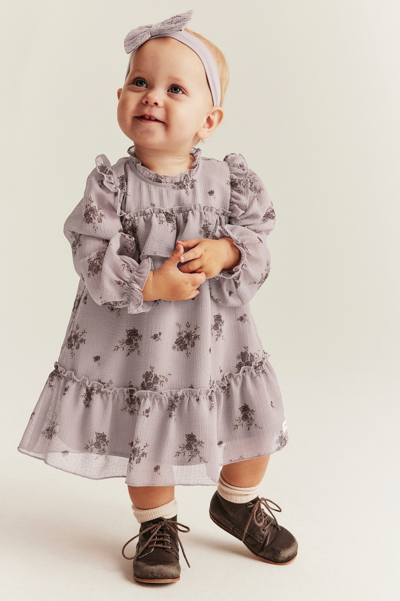 Baby lilac floral chiffon dress