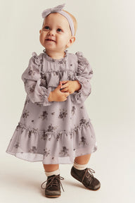 Baby lilac floral chiffon dress