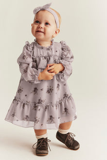 Baby lilac floral chiffon dress