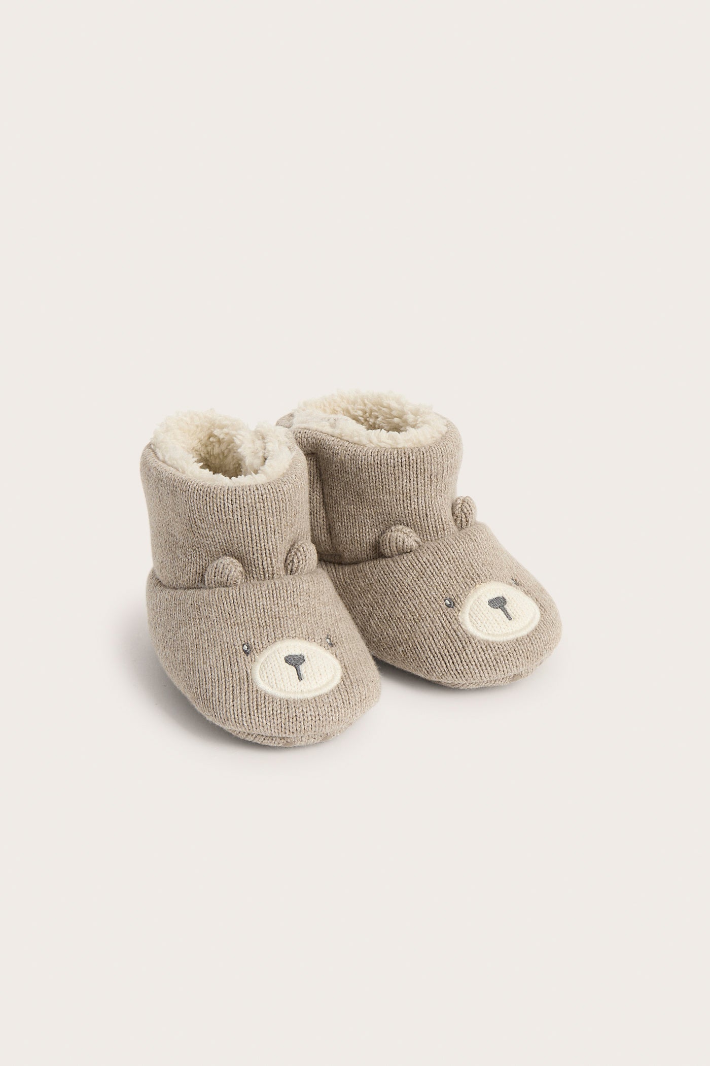 Baby brown booties with bears