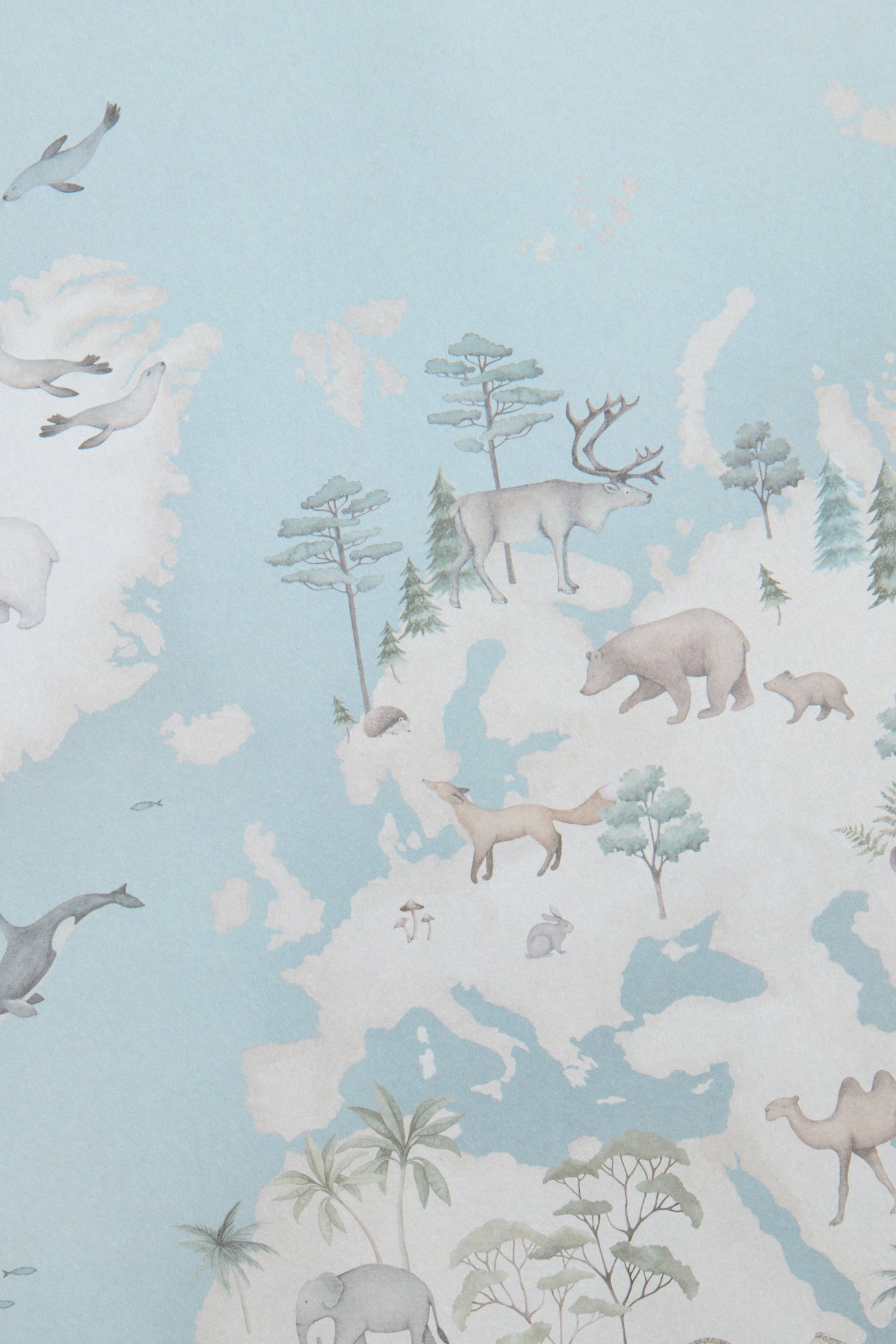 Baby & kids poster with map and animal theme