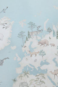 Baby & kids poster with map and animal theme