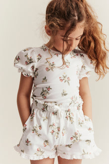 Kids´ white strawberry shorts