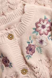 Kids' pink knitted cardigan