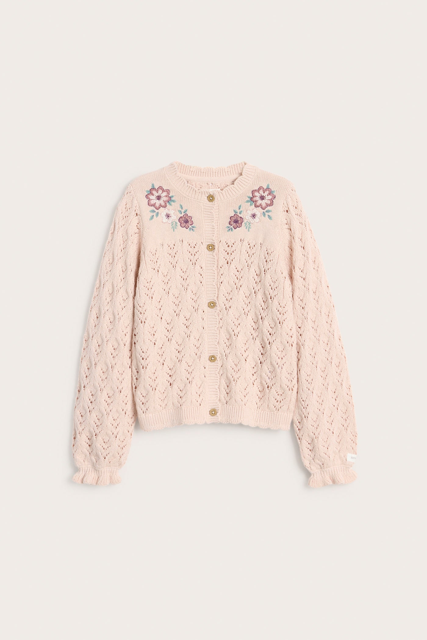Kids' pink knitted cardigan