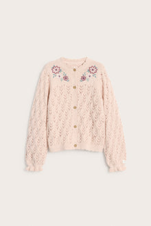 Kids' pink knitted cardigan