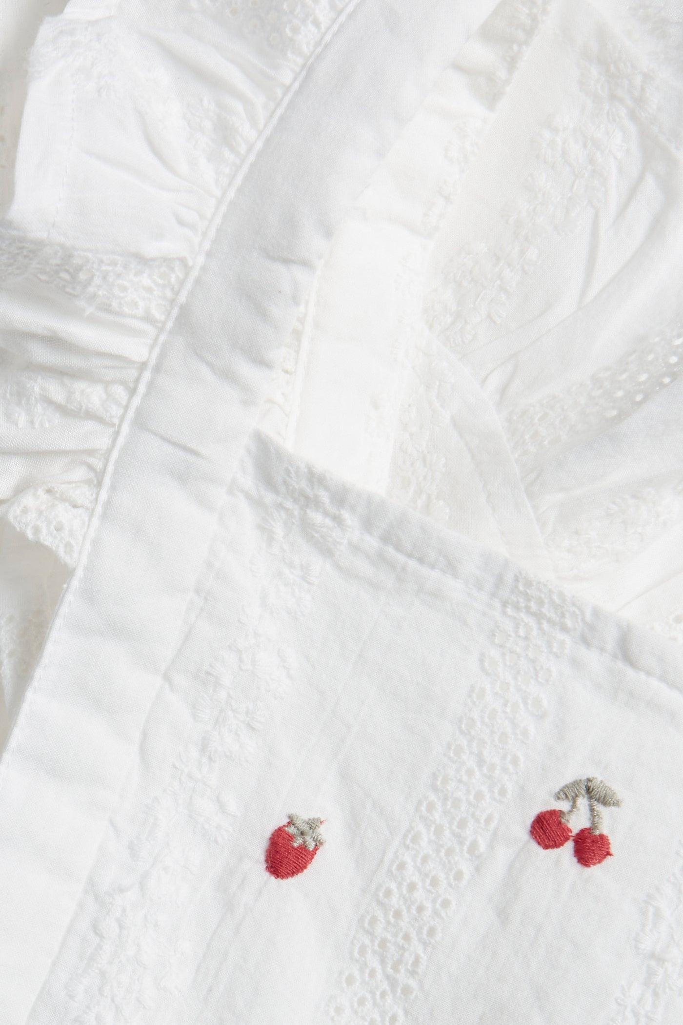 Kids´ white embroidery berry apron