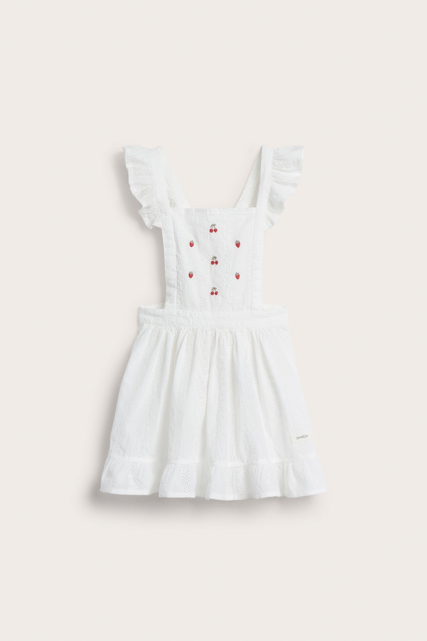 Kids´ white embroidery berry apron
