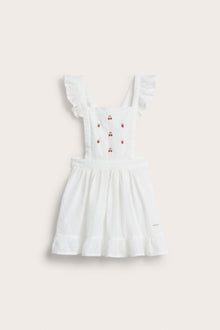 Kids´ white embroidery berry apron