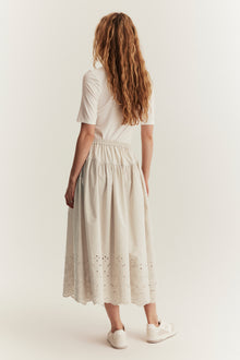 Women's beige embroidery skirt