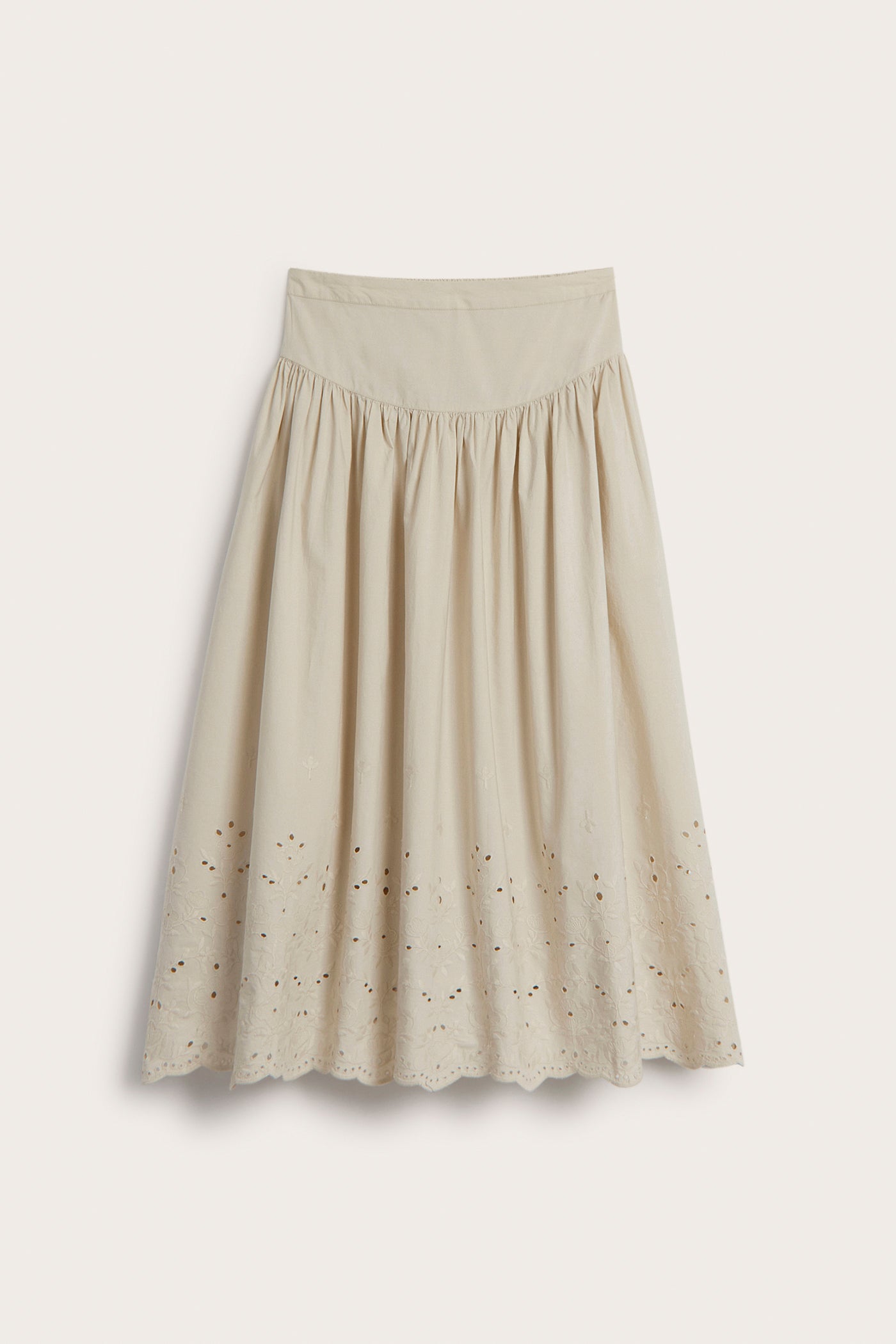 Women's beige embroidery skirt