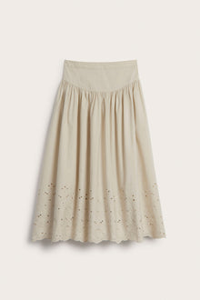 Women's beige embroidery skirt