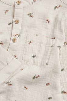 Kids beige muslin shirt with acorns