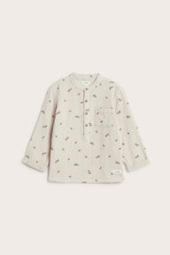 Kids beige muslin shirt with acorns