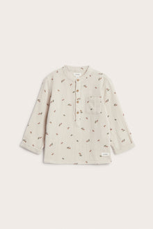 Kids beige muslin shirt with acorns