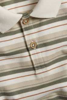 Kids' white striped polo t-shirt