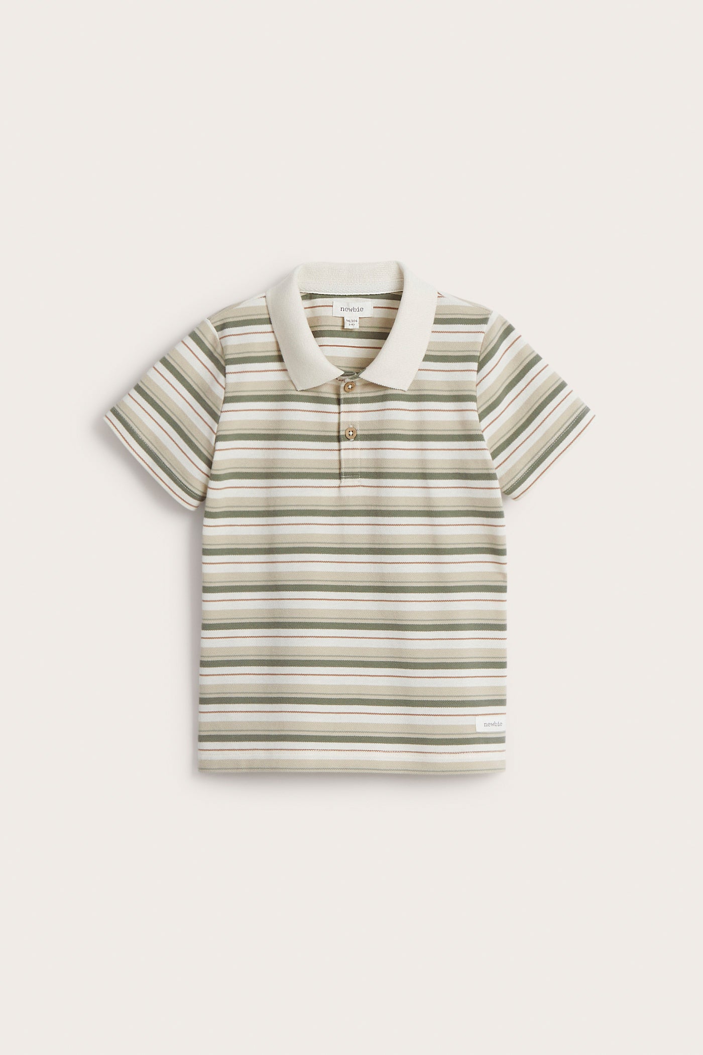 Kids' white striped polo t-shirt