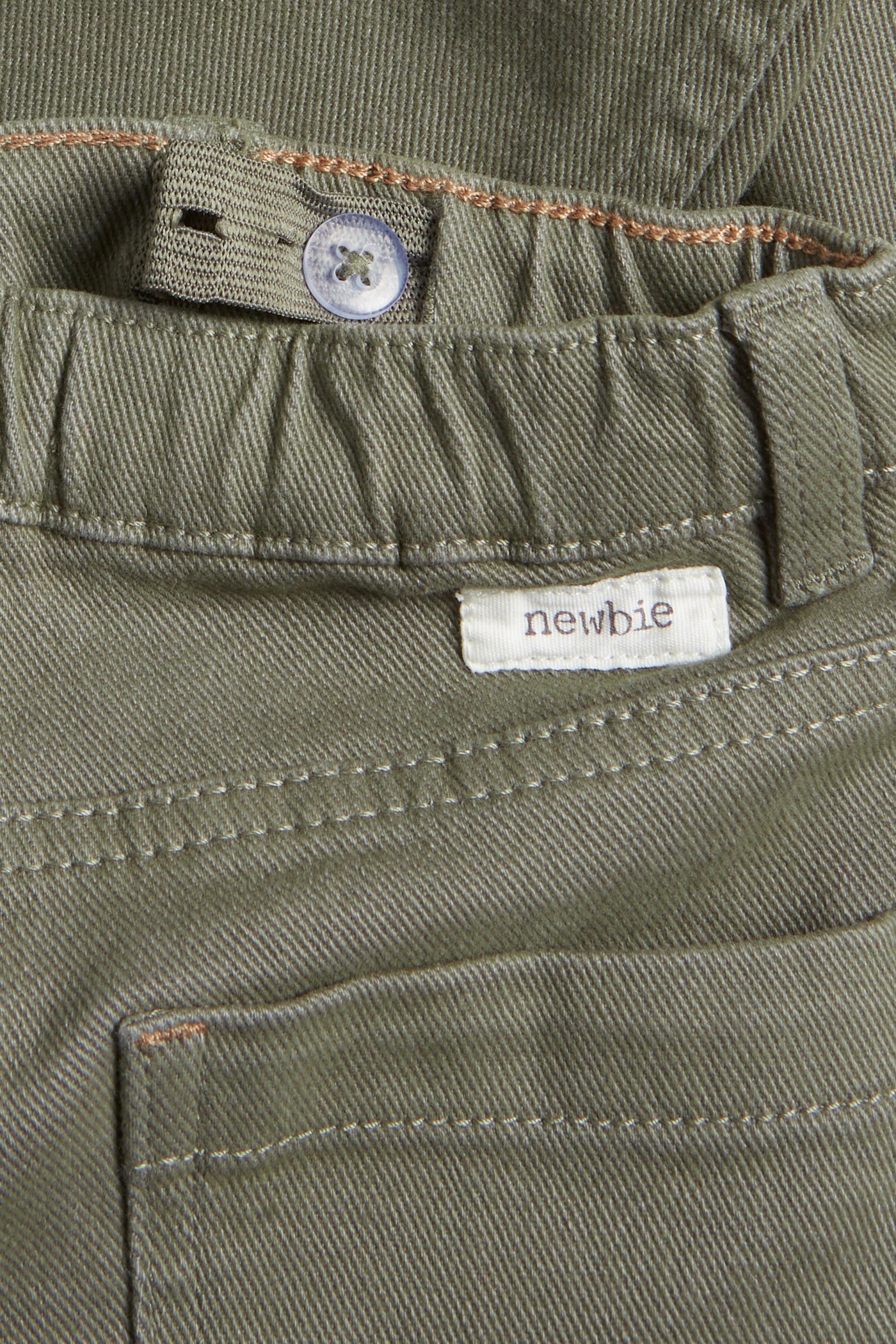 Kids green woven twill trousers